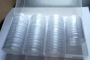 55 Pcs 39mm Silver or Copper Rounds Coin Holder Capsules With Case.