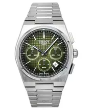 Tissot PRX Chronograph Stainless Steel Green Dial Automatic T137.427.11.091.00 100M Men's Watch