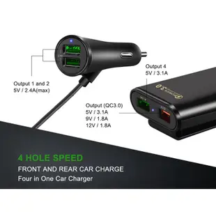 車充 12-24v 電壓即時顯示 鋁合金散熱 雙孔USB充電 車用充電器 電瓶顯示監測 後座擴充 QC3.0