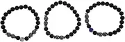 TOVINANNA Magnetic for Women Men Imitation Black Agate Bracelet Elastic Band Family Friends