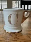 Anthropologie Initial Coffee Mug Ltd Ed White Gold Monogram C Letter Cup NEW