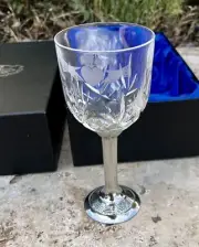 New Mullingar Pewter & Crystal Claddagh Irish Wine/Water Drinking Goblets
