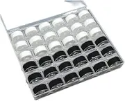 Gorrbinfen 36 PCS Sewing Machine Bobbins with Case - Pre-Wound Bobbins Set for Brother, Babylock, Janome, Elna, Kenmore, Singer and More - Multi-Purpose Thread Spools Kit (Black and White)