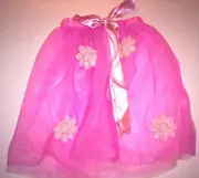 Pink Tutu With Sparkling Sequins & Pearl + Bead Flowers Fits 4- 6X, Matching Bag