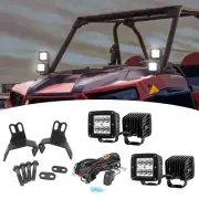 4PCS LED Pod Dual FogLight A-Pillar Mount Kit For Polaris RZR XP 1000/XP 4 1000