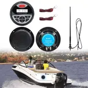 Herdio 4" Bluetooth Marine Boat Stereo Radio Receiver+4" Speakers+AM/FM Antenna