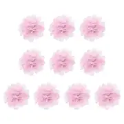 10Pcs 2.8" Chiffon Flowers Fabric Flower Sewing Fabric Appliques Light Pink