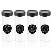 4PK Lemon & Lime Woodend Black 175ml/13.5cm Glass Container w/ Lid