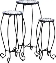 Generic Mosaic Tables 3 pcs Blue and White Ceramic