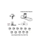 Set of 25 Solid Titanium Base & 5MM Dermal Top Piercing Jewelry