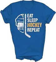 [Above Good Tee] Eat Sleep Hockey Field Hockey Funny Ice Hockey Player Coach (1) Unisex Shirt Gift Women Men T-Shirt (Royal;2XL)