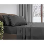 Ardor Bed 1000TC Cotton Rich Flat/Fitted/Pillowcase Sheet Set Charcoal