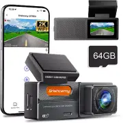 Dash Cam Wifi 2K Dash Camera for Cars, QHD Dashcams Car Camera Included 64GB SD