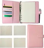 ZACHMEST A5 PU Leather Notebook Binder with 4 Types 80 Sheets, Refillable A5 Inner Filler Papers Journal Binder Cover with 6 Metal Ring, Personal Diary Schedule Organizer with Magnetic Buckle