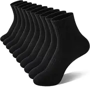 [Eallco] Womens Cotton Socks Ankle High Crew Socks Soft Casual Quarter Athletic Running Socks 5 Pairs
