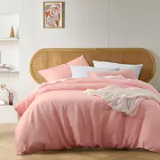 Vintage Design Homewares Peach French Linen Quilt Cover Set