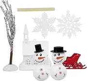 1Set DIY Christmas Snowman Kit Snowman Making Material for Creative Holiday Decorations for Winter Crafts and Festive Scene Layouts
