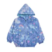 Nevenka Girls Rain Jackets Lightweight Hooded Cotton Raincoats Windbreakers for Kids-Blue