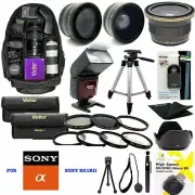 Sony Cyber-shot DSC-RX1R II FULL ACCESSORIES KIT LENSES TRIPOD BACKPACK FLASH
