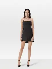 Black Silk Mini Sleepless Dress