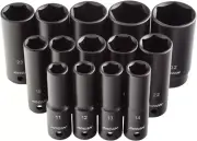 TOOLS 1/2 Inch Drive Deep Impact Socket Set, Metric, 11Mm - 32Mm, Cr-V, 14-Piece