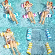 Mtxorvix 4 Pack Inflatable Pool Chair Float, Water Hammock Lounge Chair, Multi-Purpose Water Hammock, Eco-Friendly, Safe & Comfortable with Air Pump, Perfect for Vacation & Summer Pool