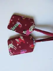 Vera Bradley Luggage Tags/ID Holders Holiday Hounds Print Set of Two NWT