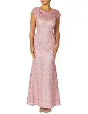 [Anthea Crawford] Millicent Sequin Lace Gown in Pink