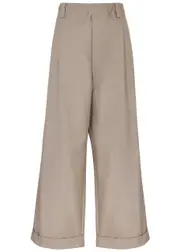 Meryll Rogge Wide-leg Cotton Chinos - Beige - S (UK8-10 / S) S (UK8-10 / S)