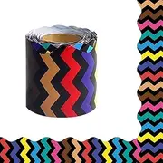 Bekecidi Border Decorative Stickers, Colorful Border Sticker Waterproof Colorful Decoration for Bulletin Board Chalkboard School Classroom, 10m×5.7cm