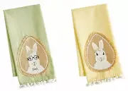 Pier 1 Imports Mr. & Mrs. Rabbit Easter Tea Towels - Set of 2