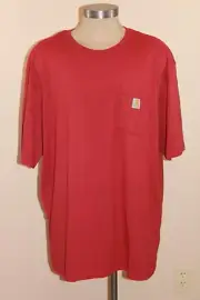 NWT Men Carhartt Work Wear Fire Brick Hthr Pocket Orig Fit S/S T-Shirt 2XL (033)