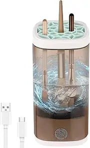 BETIMFAN Electric Makeup Brush Cleaner Machine with Drying Function Efficient Make Up Brush Cleaner 6500RPM Brush Cleaner Make Up Effortless Cosmetic Brush Cleaner for Makeup Brushes(Grey)