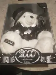 2000 Millennium Happy New Year Talking 20" Bear Near Mint KMART