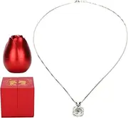 [Baxnore] Jewelry Necklace Rose Flower Gift Box Set Valentine Day Women Jewelry Necklace Gift Box Elegant Home Decoration Proposal Gift For Wife Girlfriend Lover Aluminum Alloy