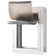 Pet Door for Wall with Lock and 3 Magnetic Flap System Metal Frame Small