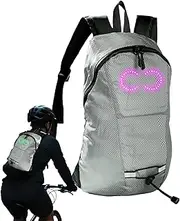 Light up Travel Backpack - Dynamic Light Backpack for Travel - Night Safety Cycling Day Pack Rucksack for Riding Outdoor Commuting Sports Camping Biking Trekking