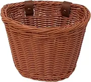 [Generic] Kids Bike Basket Wicker Woven Scooter, Bike Basket, Children's Balance Bike, Front Handlebar Rattan Basket, Wicker Basket Front Cargo for Children