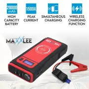 Maxxlee 1000A Car 12V Vehicle Portable Emergency Jump Starter & Battery Charger 16800mAh Wireless Charging Power Bank