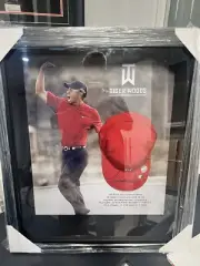 Tiger Woods Cap Signed Personally Signed Authenticated Framed and Presented AAA