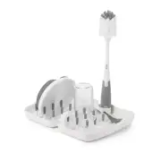 OXO Tot On the Go Drying Rack & Bottle Brush Set Grey - Bottles Feeding Cups 621