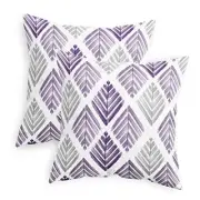 Throw Pillow Cases Pack of 2 Cozy Fleece Two 18" x 18" (Pack of 2) Purple Grey