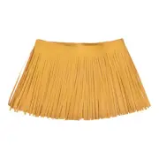 1 Yard 10 Inch Faux PU Leather Fringe Trim Tassel Fringe for Sewing, Yellow