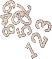 Generic 10pcs Rhinestone Number Patches with Pearls DIY Iron Appliques for T Shirts and Skirts Versatile Glitter Patches for Fashionable Wardrobe Updates