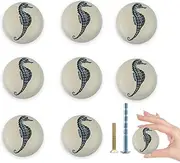 [Lasyman] 8 Pack 1.5" Ceramic Seahorse Cabinet Knob Unique Ocean Theme Decorative Cabinet Dresser Drawer Pulls Handles and Knobs