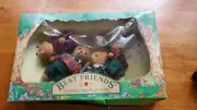 Vtg Best Friends Bear Family Poseable 3" Figures 1986 AMC Calico Critters Style