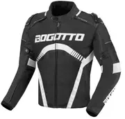 Bogotto Boomerang Waterproof Motorcycle Textile Jacket, black-white, Size XS for Men Black White