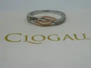 Welsh Clogau Silver & 9ct Rose Gold Eternal Love Affinity Stacking Ring size P