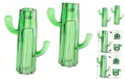 Cactus Candlestick Holder, 2PCS Glass Candle Stand Decorative Light Green