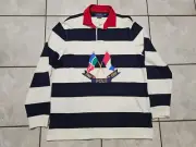NWT RALPH LAUREN POLO CREST 1992 STRIP RUGBY SHIRT SZ MEDIUM OLD SCHOOL
